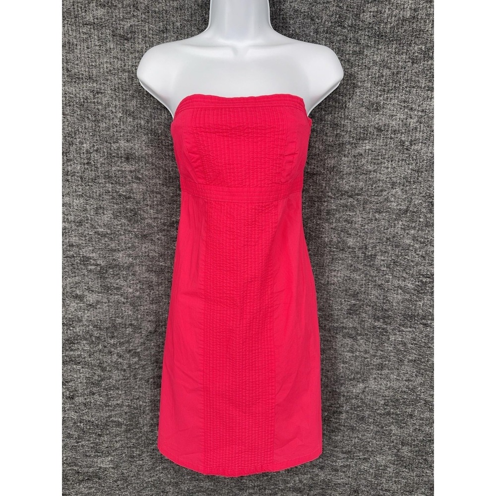 Gap Dress Womens 6 Pink Strapless Pleated Cotton Lined Sundress Summer‎ Casual